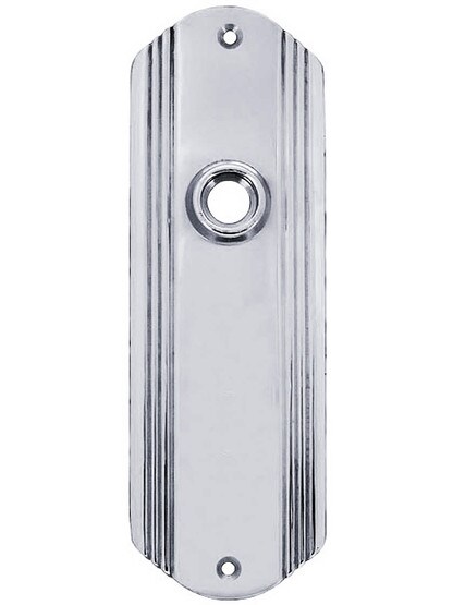 Streamline Deco Forged-Brass Back Plate - No Keyhole in Polished Chrome.